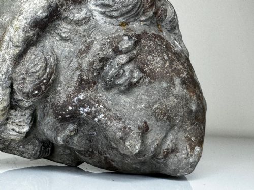 VICTORIAN RECLAIMED LEAD YOUNG MAN WEARING HAT GARDEN SCULPTURE - ADDITIONAL PHOTO 17