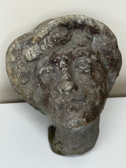 VICTORIAN RECLAIMED LEAD YOUNG MAN WEARING HAT GARDEN SCULPTURE - ADDITIONAL PHOTO 24