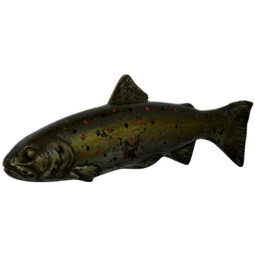 antique austrian cold painted bronze sculpture leaping salmon fish - CATEGORY: ANTIQUE SCULPTURES - DATED EDWARDIAN