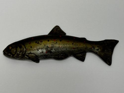 ANTIQUE AUSTRIAN COLD PAINTED BRONZE SCULPTURE LEAPING SALMON FISH - ADDITIONAL PHOTO 1