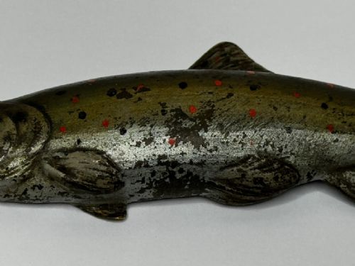 ANTIQUE AUSTRIAN COLD PAINTED BRONZE SCULPTURE LEAPING SALMON FISH - ADDITIONAL PHOTO 4