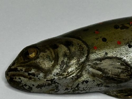 ANTIQUE AUSTRIAN COLD PAINTED BRONZE SCULPTURE LEAPING SALMON FISH - ADDITIONAL PHOTO 17