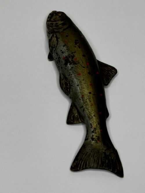 ANTIQUE AUSTRIAN COLD PAINTED BRONZE SCULPTURE LEAPING SALMON FISH - ADDITIONAL PHOTO 26