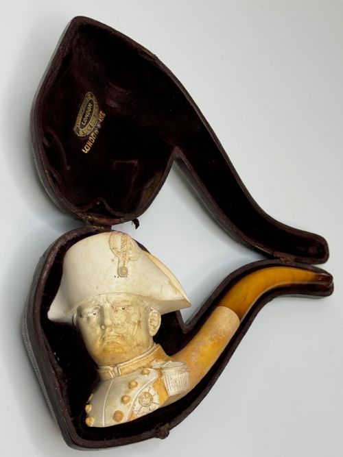 19TH CENTURY CARVED MEERSCHAUM SMOKING PIPE NAPOLEON BONAPARTE - ADDITIONAL PHOTO 2