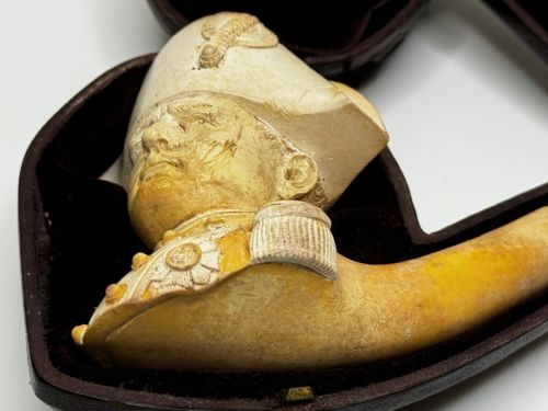 19TH CENTURY CARVED MEERSCHAUM SMOKING PIPE NAPOLEON BONAPARTE - ADDITIONAL PHOTO 3