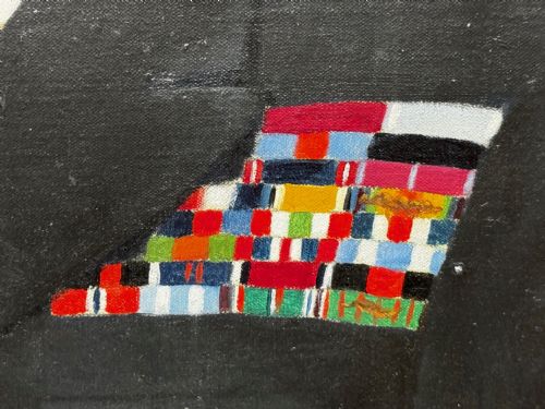 PORTRAIT OIL PAINTING MONARCH KING GEORGE VI NAVAL UNIFORM C1950 - ADDITIONAL PHOTO 15