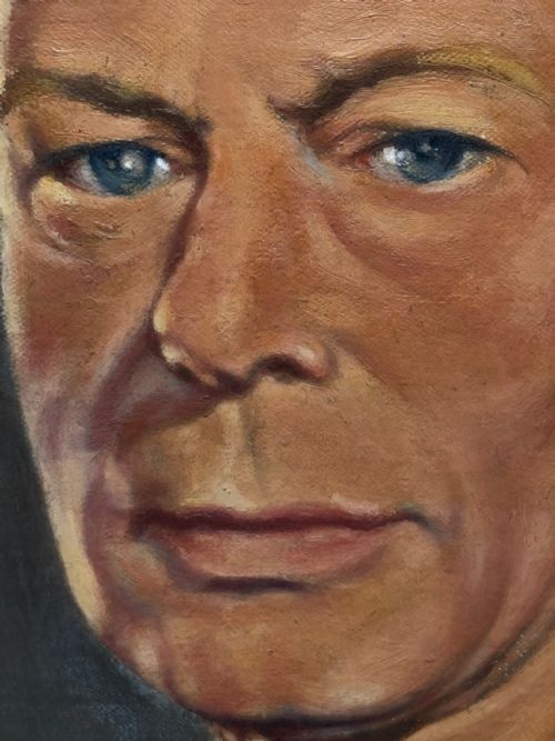 PORTRAIT OIL PAINTING MONARCH KING GEORGE VI NAVAL UNIFORM C1950 - ADDITIONAL PHOTO 21