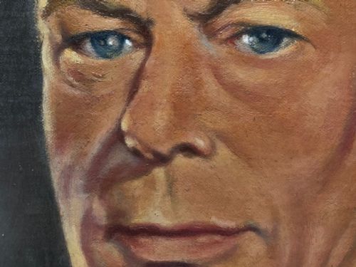 PORTRAIT OIL PAINTING MONARCH KING GEORGE VI NAVAL UNIFORM C1950 - ADDITIONAL PHOTO 23