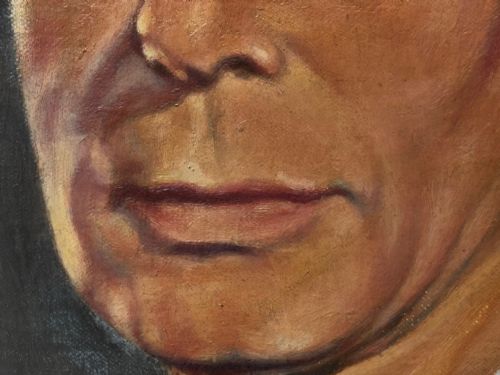 PORTRAIT OIL PAINTING MONARCH KING GEORGE VI NAVAL UNIFORM C1950 - ADDITIONAL PHOTO 29