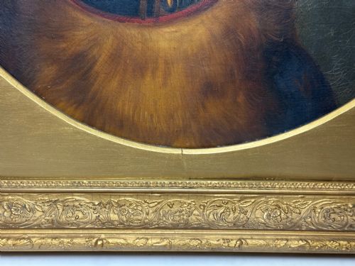 LARGE OIL PAINTING LANDSEER'S MASTIFF BLOODHOUND PRIZED DOG ODIN - ADDITIONAL PHOTO 2