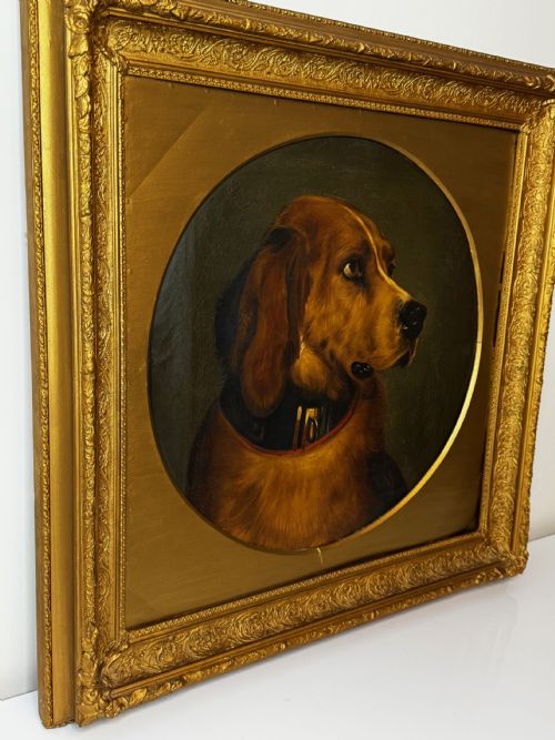 LARGE OIL PAINTING LANDSEER'S MASTIFF BLOODHOUND PRIZED DOG ODIN - ADDITIONAL PHOTO 6