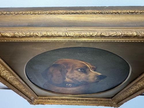 LARGE OIL PAINTING LANDSEER'S MASTIFF BLOODHOUND PRIZED DOG ODIN - ADDITIONAL PHOTO 9