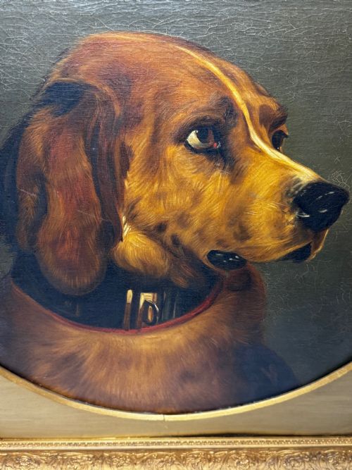 LARGE OIL PAINTING LANDSEER'S MASTIFF BLOODHOUND PRIZED DOG ODIN - ADDITIONAL PHOTO 10