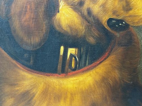 LARGE OIL PAINTING LANDSEER'S MASTIFF BLOODHOUND PRIZED DOG ODIN - ADDITIONAL PHOTO 12