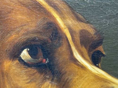 LARGE OIL PAINTING LANDSEER'S MASTIFF BLOODHOUND PRIZED DOG ODIN - ADDITIONAL PHOTO 16