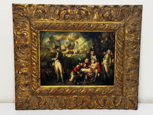 OILPAINTING SEA BATTLE LORD HOWE ON SHIP HMS QUEEN CHARLOTTE - ADDITIONAL PHOTO 1