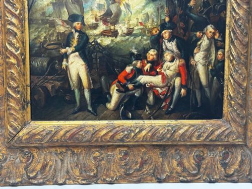OILPAINTING SEA BATTLE LORD HOWE ON SHIP HMS QUEEN CHARLOTTE - ADDITIONAL PHOTO 5