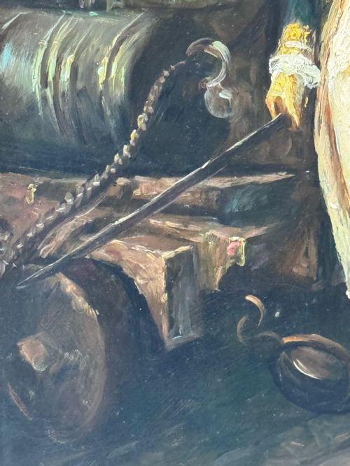 OILPAINTING SEA BATTLE LORD HOWE ON SHIP HMS QUEEN CHARLOTTE - ADDITIONAL PHOTO 15