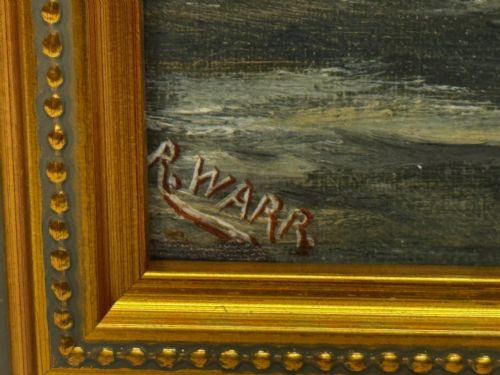 OIL PAINTING HMS POWERFUL CRUISER SHIP FOLLOWER OF CHARLES DIXON - ADDITIONAL PHOTO 1