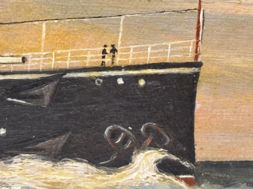 OIL PAINTING HMS POWERFUL CRUISER SHIP FOLLOWER OF CHARLES DIXON - ADDITIONAL PHOTO 18