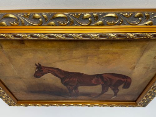 C1842 OIL PAINTING CHESTNUT HORSE HUNTER BY CHARLES BILGER SPALDING RA - ADDITIONAL PHOTO 4