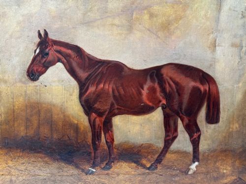 C1842 OIL PAINTING CHESTNUT HORSE HUNTER BY CHARLES BILGER SPALDING RA - ADDITIONAL PHOTO 7