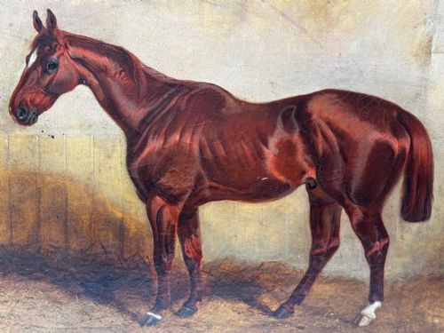C1842 OIL PAINTING CHESTNUT HORSE HUNTER BY CHARLES BILGER SPALDING RA - ADDITIONAL PHOTO 8