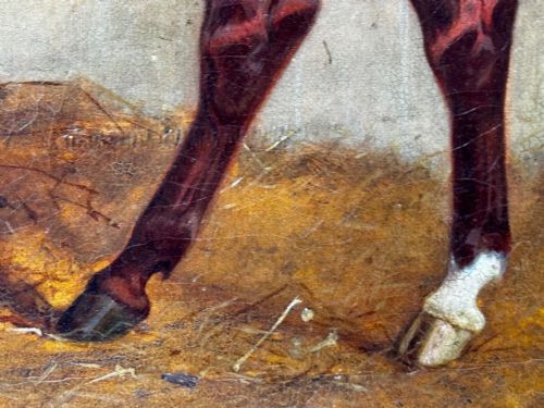 C1842 OIL PAINTING CHESTNUT HORSE HUNTER BY CHARLES BILGER SPALDING RA - ADDITIONAL PHOTO 15