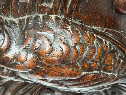 CARVED TIGER OAK VICTORIAN PUGIN DESIGN WALL HUNTING SCULPTURE GROUSE PANEL - ADDITIONAL PHOTO 23
