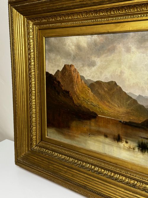 OIL PAINTING LAKE WINDERMERE VIEW FROM BOWNESS BY ALFRED DE BREANSKI - ADDITIONAL PHOTO 4