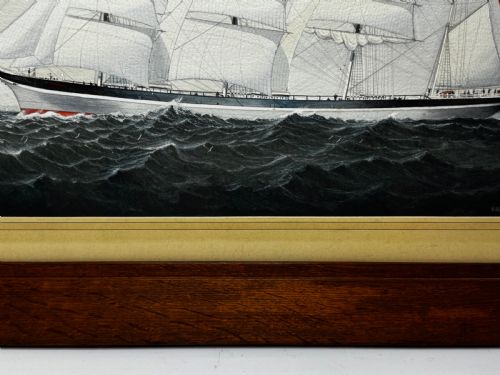 PAINTING BROCKLEBANK LINE FOUR MASTED BARQUE STEEL HULL SHIP SINDIA - ADDITIONAL PHOTO 10