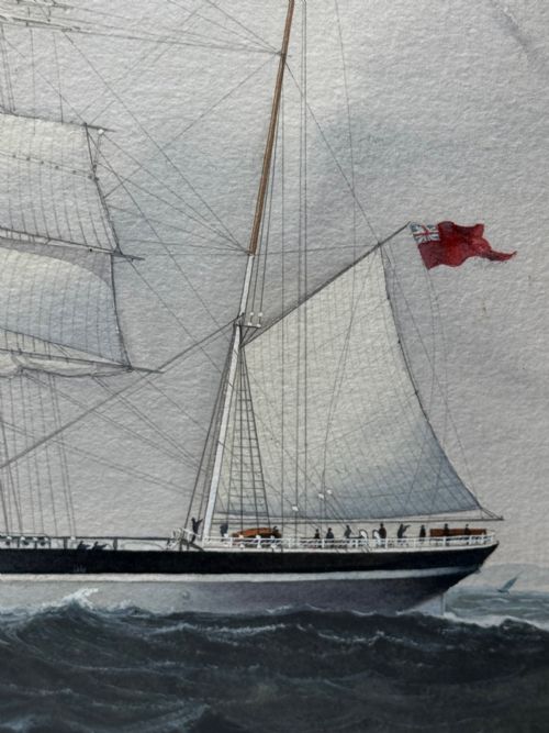 PAINTING BROCKLEBANK LINE FOUR MASTED BARQUE STEEL HULL SHIP SINDIA - ADDITIONAL PHOTO 18