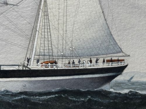 PAINTING BROCKLEBANK LINE FOUR MASTED BARQUE STEEL HULL SHIP SINDIA - ADDITIONAL PHOTO 19