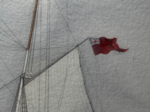 PAINTING BROCKLEBANK LINE FOUR MASTED BARQUE STEEL HULL SHIP SINDIA - ADDITIONAL PHOTO 20
