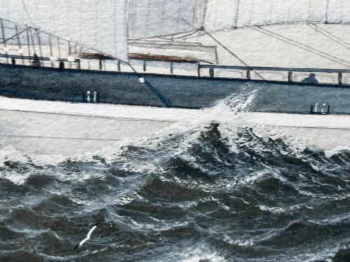 PAINTING BROCKLEBANK LINE FOUR MASTED BARQUE STEEL HULL SHIP SINDIA - ADDITIONAL PHOTO 27