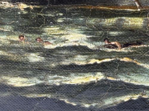 OIL PAINTING BURNING HMS BOMBAY SHIP FOLLOWER RICHARD BRYDGES BEECHEY - ADDITIONAL PHOTO 18