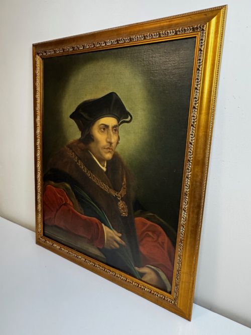 LARGE OIL PAINTING SIR THOMAS MORE AFTER HANS HOLBEIN - ADDITIONAL PHOTO 7