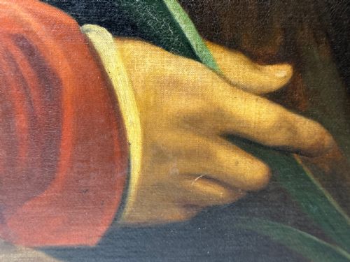LARGE OIL PAINTING SIR THOMAS MORE AFTER HANS HOLBEIN - ADDITIONAL PHOTO 13