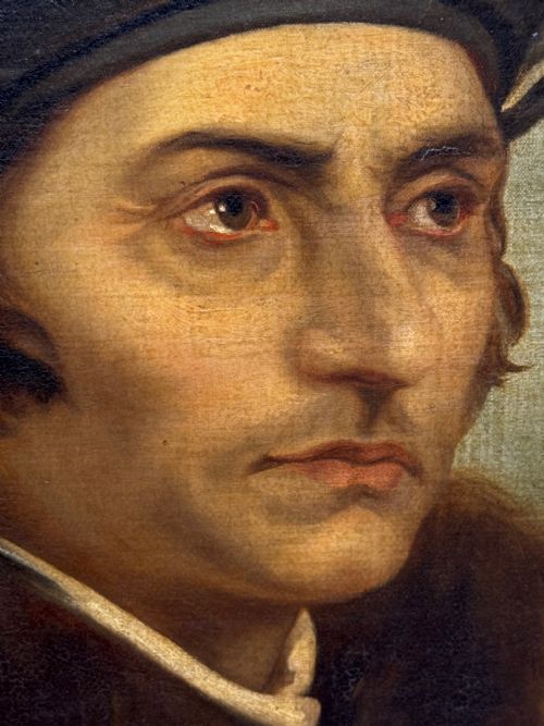 LARGE OIL PAINTING SIR THOMAS MORE AFTER HANS HOLBEIN - ADDITIONAL PHOTO 21