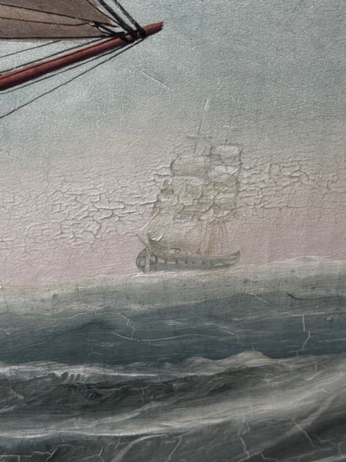 OIL PAINTING WISCOMBE PARK SHIP ENROUTE TO AUSTRALIA JOHN BLUMER CO - ADDITIONAL PHOTO 1