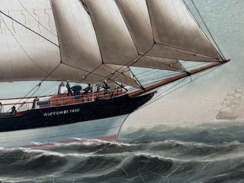 OIL PAINTING WISCOMBE PARK SHIP ENROUTE TO AUSTRALIA JOHN BLUMER CO - ADDITIONAL PHOTO 2