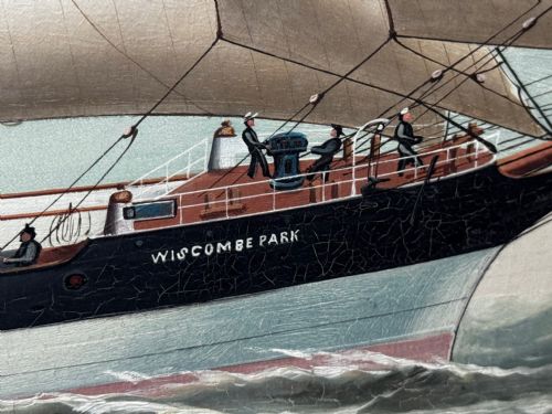 OIL PAINTING WISCOMBE PARK SHIP ENROUTE TO AUSTRALIA JOHN BLUMER CO - ADDITIONAL PHOTO 5