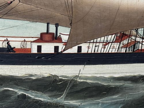 OIL PAINTING WISCOMBE PARK SHIP ENROUTE TO AUSTRALIA JOHN BLUMER CO - ADDITIONAL PHOTO 7
