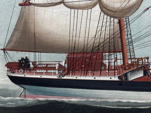 OIL PAINTING WISCOMBE PARK SHIP ENROUTE TO AUSTRALIA JOHN BLUMER CO - ADDITIONAL PHOTO 11