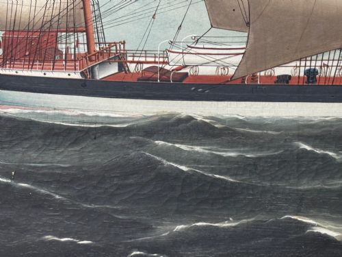 OIL PAINTING WISCOMBE PARK SHIP ENROUTE TO AUSTRALIA JOHN BLUMER CO - ADDITIONAL PHOTO 15
