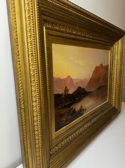 PAINTING LANDSCAPE LAKE WINDERMERE SUNSET BY ALFRED DE BREANSKI - ADDITIONAL PHOTO 5