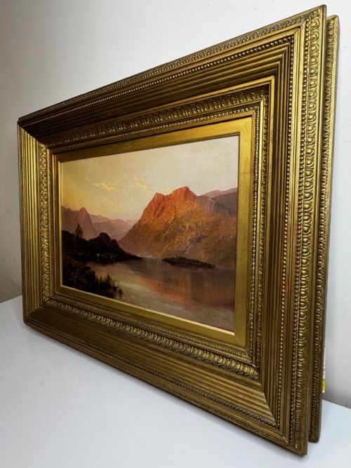 PAINTING LANDSCAPE LAKE WINDERMERE SUNSET BY ALFRED DE BREANSKI - ADDITIONAL PHOTO 8