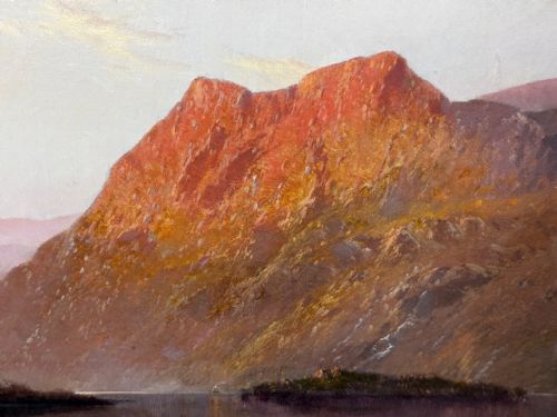 PAINTING LANDSCAPE LAKE WINDERMERE SUNSET BY ALFRED DE BREANSKI - ADDITIONAL PHOTO 17