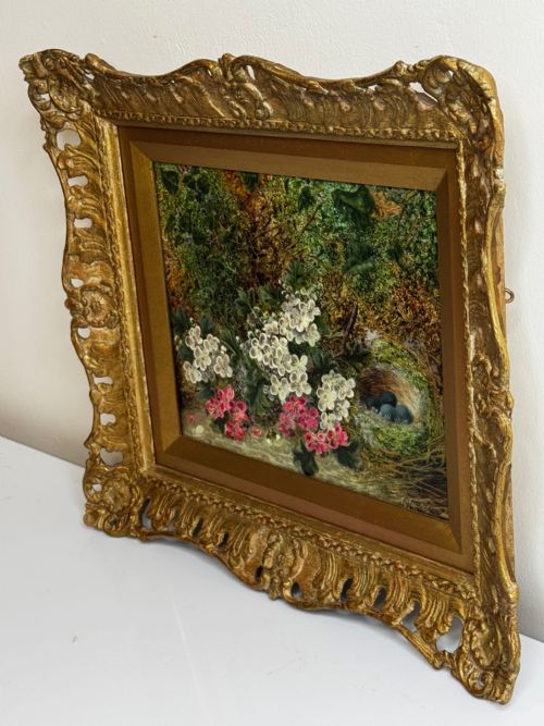PAINTING BLOSSOM FLOWERS BIRD EGGS NEST MOSSY BANK OLIVER CLARE - ADDITIONAL PHOTO 2