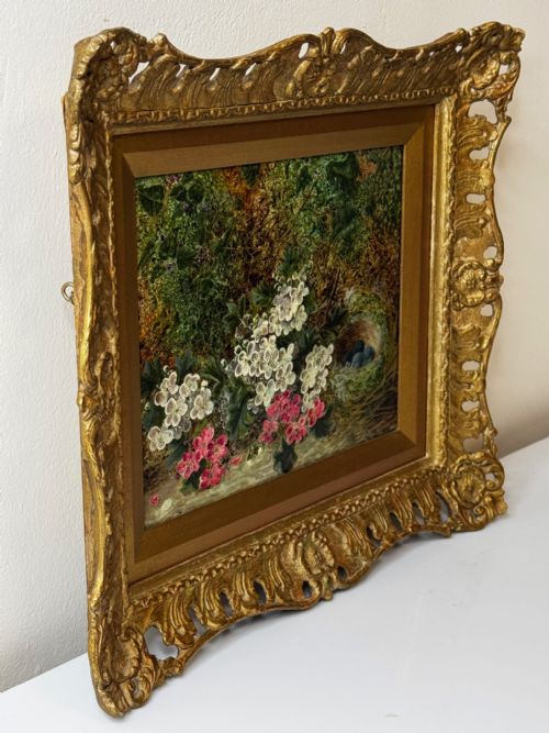 PAINTING BLOSSOM FLOWERS BIRD EGGS NEST MOSSY BANK OLIVER CLARE - ADDITIONAL PHOTO 5